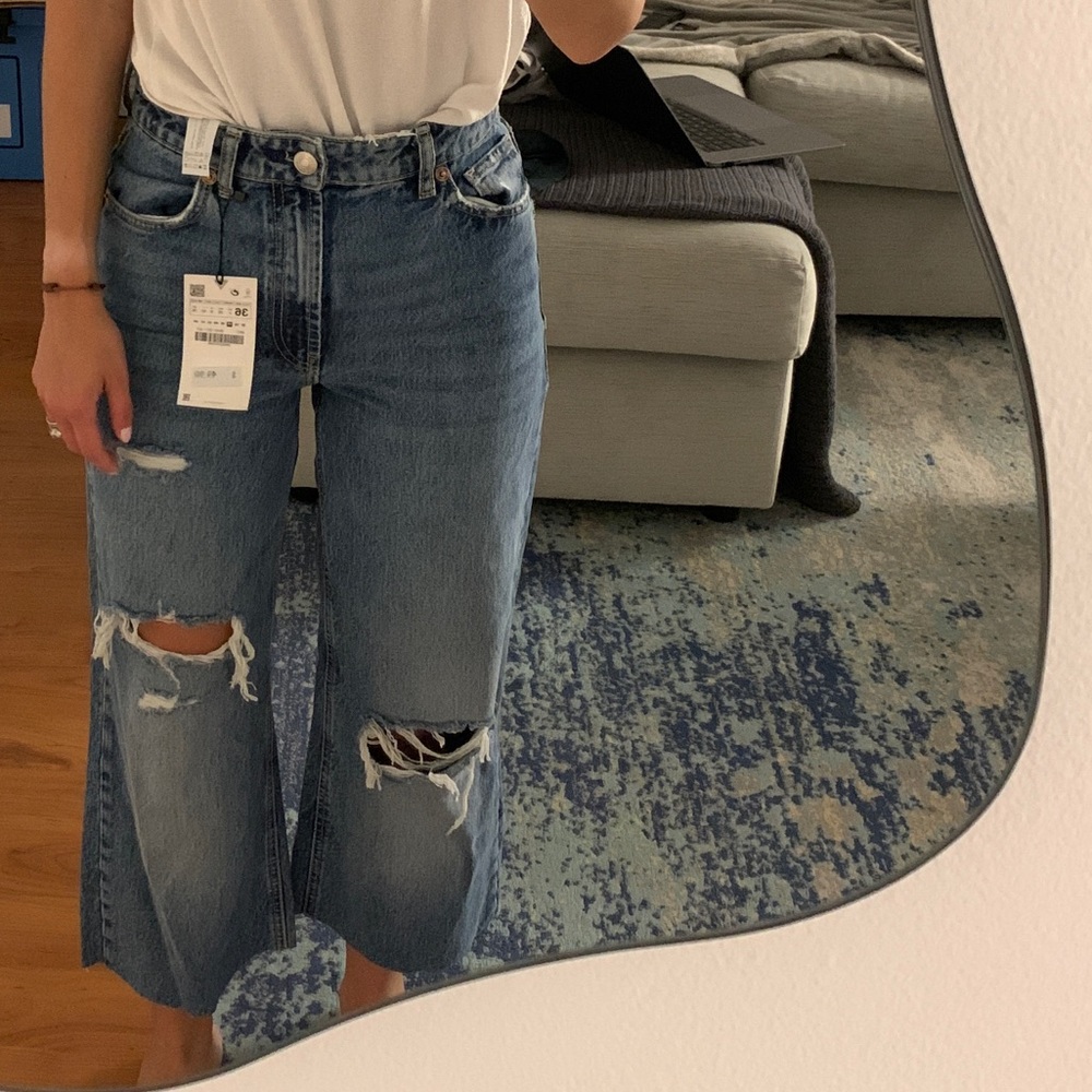 Zara wide leg high rise jeans